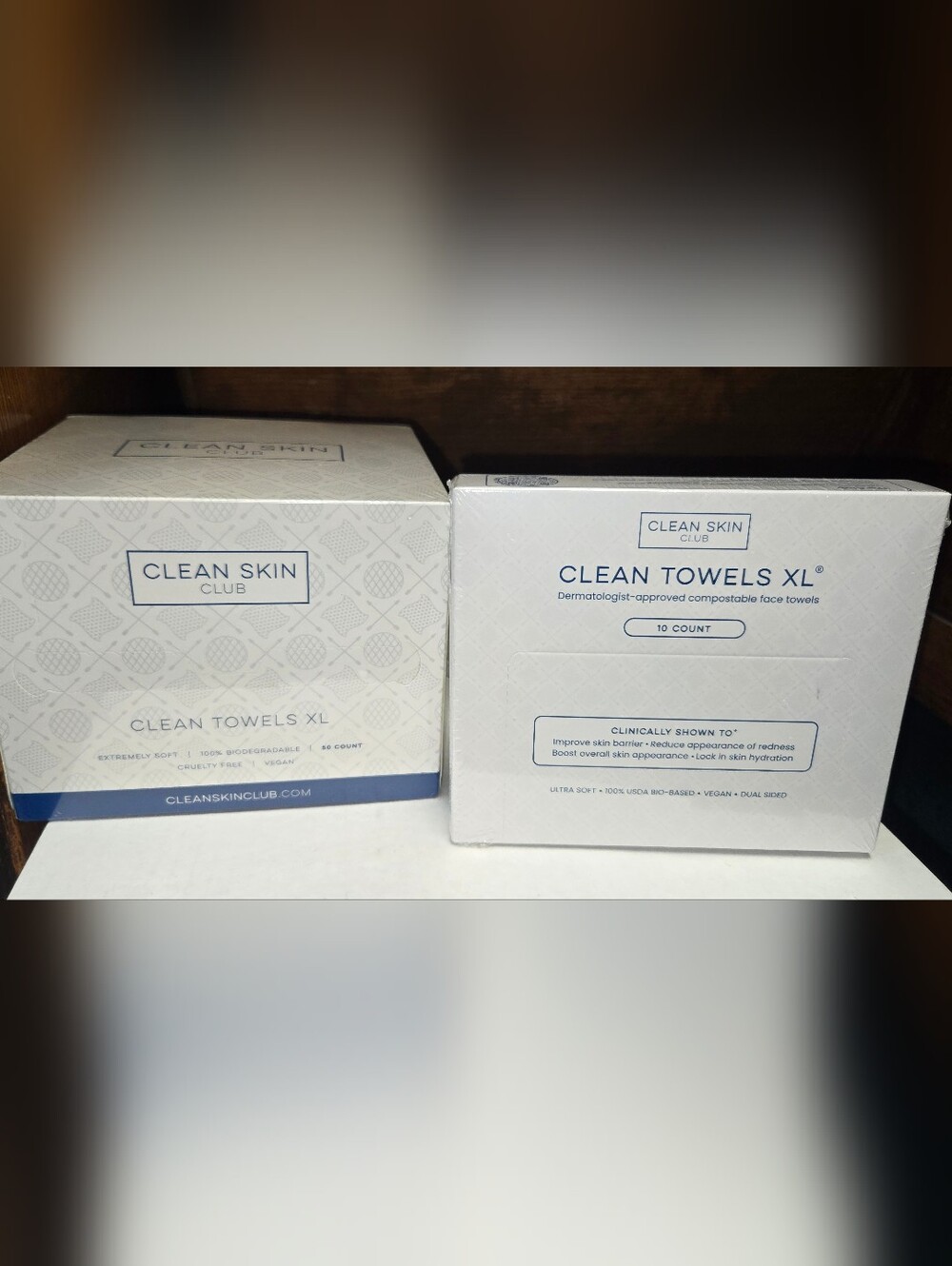 2 Clean Skin Club Clean Towels XL Biodegradable Face Towls